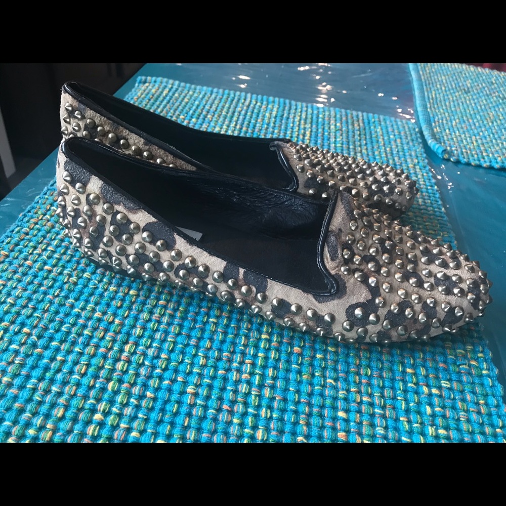 Steve Madden studded leopard flats